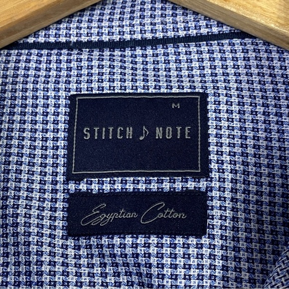 NEW Stitch Note Gingham Plaid Egyptian Cotton Shirt - Picture 6 of 8